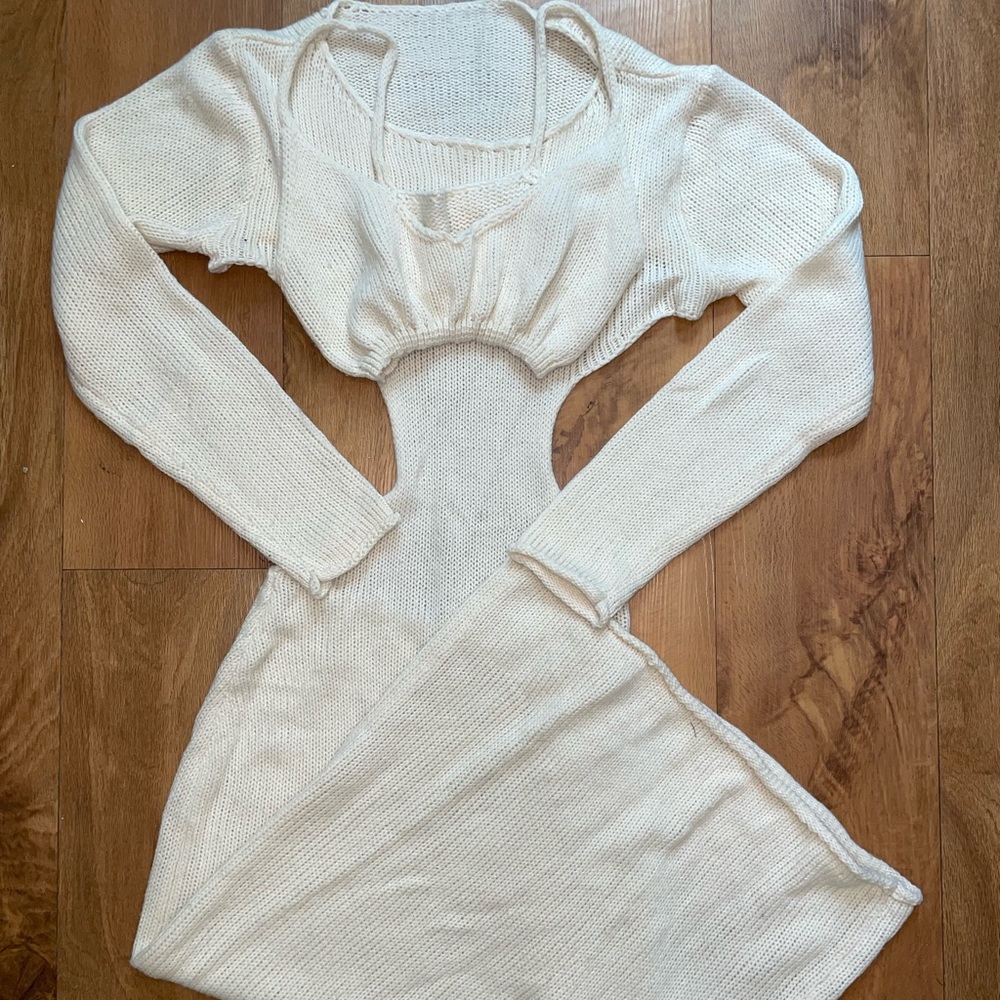 Cream Knitted Dress
